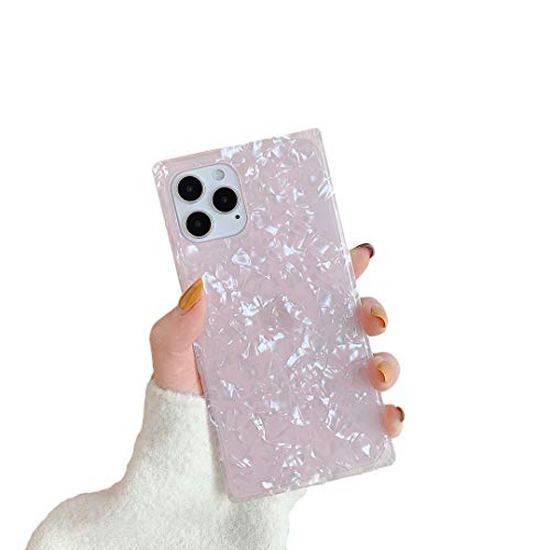 Cocomii Square Case Compatible with iPhone 13 Mini - Slim, Glossy, Opalescent Pearl, Glittering Shell, Easy to Hold, Anti-Scratch, Shockproof (Pink)