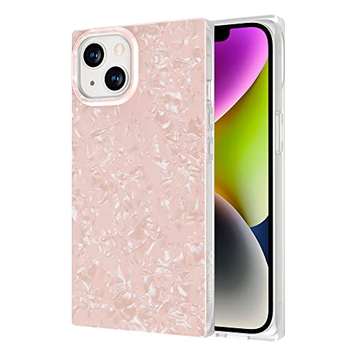 Cocomii Square Case Compatible with iPhone 13 Mini - Slim, Glossy, Opalescent Pearl, Glittering Shell, Easy to Hold, Anti-Scratch, Shockproof (Pink)