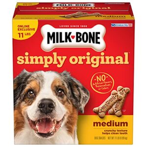 milk-bone simply original dog treats biscuits for medium dogs, 11 pound