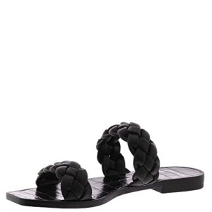 dolce vita women's indy flat sandal, black stella, 6