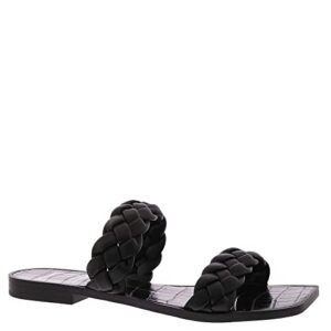 Dolce Vita Women's INDY Flat Sandal, Black Stella, 6