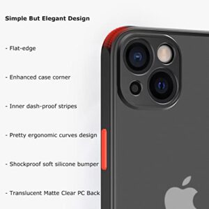 ZEZHOU iPhone 13 Mini Case with Camera Lens Protector, 5.4 inch, Translucent Matte Hard PC Back with Soft Silicone Bumper, Slim Shockproof, Drop Protective Phone case for iPhone 13 Mini, Pine Green