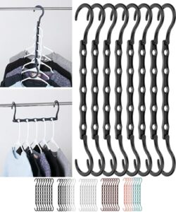 mr. pen- space saving hangers, black, 8 pack, closet hanger organizer, shirt organizer, closet hangers space saver, magic hangers
