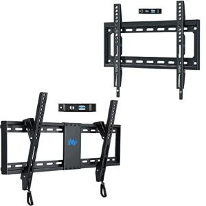 mounting dream tv mount fixed for most 26-55 inch tv, tv wall mount tv bracket up to vesa 400x400mm and 100 lbs, low profile flat mount md2361-k with ul listed tv mount tilt bracket md2268-lk
