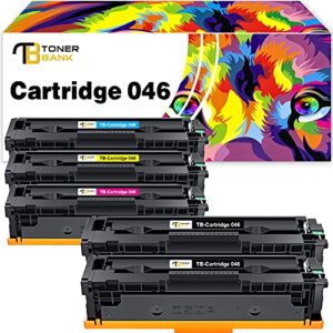 toner bank compatible 046 toner cartridge replacement for canon 046 046h crg-046 color imageclass mf733cdw mf731cdw mf733 mf735cdw lbp654cdw printer ink (black cyan magenta yellow, 5-pack)