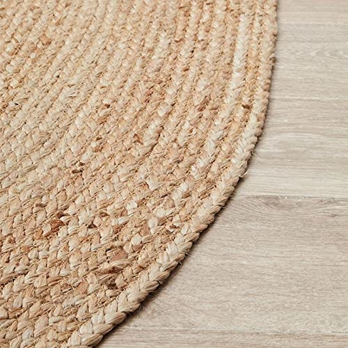 2x3, 3x4, 3x5, 4x6, 5x7, 5x8 Ft. Indian Hand Braided Jute Rug/ Natural Jute Rug/ Solid Color Pure Jute Rug/ Patio Rug/ Hallway Rug/ Outdoor Rug (2x3 Ft Oval Rug)