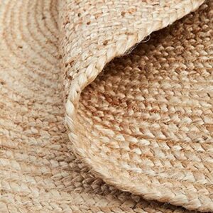 2x3, 3x4, 3x5, 4x6, 5x7, 5x8 Ft. Indian Hand Braided Jute Rug/ Natural Jute Rug/ Solid Color Pure Jute Rug/ Patio Rug/ Hallway Rug/ Outdoor Rug (2x3 Ft Oval Rug)