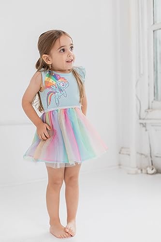 My Little Pony Rainbow Dash Toddler Girls Short Sleeve Dress Blue 2T