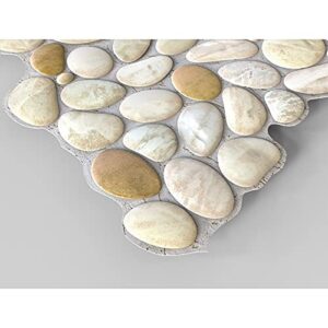 Retro-Art 3D Wall Panels, Pack of 6, Natural Pebble in Beige Sand, PVC, 25.2" x 38.6", Cover 40.53 sq.ft, 242PP