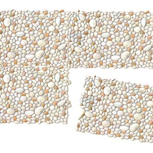 Retro-Art 3D Wall Panels, Pack of 6, Natural Pebble in Beige Sand, PVC, 25.2" x 38.6", Cover 40.53 sq.ft, 242PP