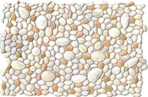 retro-art 3d wall panels, pack of 6, natural pebble in beige sand, pvc, 25.2" x 38.6", cover 40.53 sq.ft, 242pp
