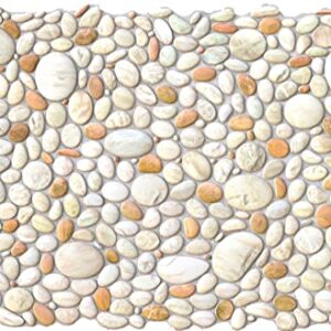 Retro-Art 3D Wall Panels, Pack of 6, Natural Pebble in Beige Sand, PVC, 25.2" x 38.6", Cover 40.53 sq.ft, 242PP