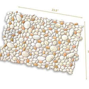 Retro-Art 3D Wall Panels, Pack of 6, Natural Pebble in Beige Sand, PVC, 25.2" x 38.6", Cover 40.53 sq.ft, 242PP