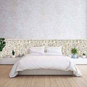 Retro-Art 3D Wall Panels, Pack of 6, Natural Pebble in Beige Sand, PVC, 25.2" x 38.6", Cover 40.53 sq.ft, 242PP