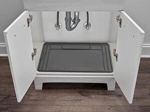 weathertech sinkmat – waterproof under sink liner mat for kitchen bathroom – 28” x 19” inches - durable, flexible tray – home undersink organizer must haves, black