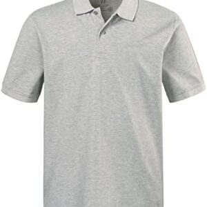 JP 1880 Menswear Big & Tall Plus Size L-8XL Cotton Pique Polo Shirt Gray Melange Large 702560123