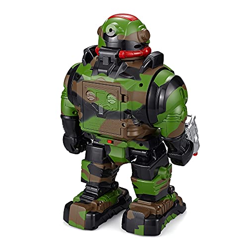 Think Gizmos Robot Toy for Kids RoboShooter - Remote Control Robot Toy with Voice Recording, Fast Firing Foam Discs, Plays Music & Dances - Robot for Boys and Girls Aged 5, 6, 7, 8, 9 (Camo Green)