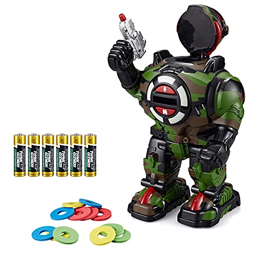 Think Gizmos Robot Toy for Kids RoboShooter - Remote Control Robot Toy with Voice Recording, Fast Firing Foam Discs, Plays Music & Dances - Robot for Boys and Girls Aged 5, 6, 7, 8, 9 (Camo Green)