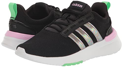 adidas Racer TR21 Running Shoe, Core Black/Core Black/Beam Green, 4 US Unisex Big Kid