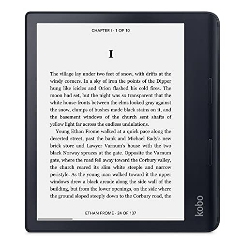 Kobo Sage | eReader | 8” HD Glare Free Touchscreen | Waterproof | Adjustable Brightness and Color Temperature | Blue Light Reduction | Bluetooth | WiFi | 32GB of Storage | Carta E Ink Technology