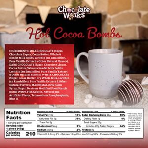 Hot Chocolate Bombs by Chocolate Works | Premium Hot Cocoa Bombs with Marshmallows | Made with Real Milk Chocolate, Dark Chocolate and White Chocolate | Pack of 3 Cocoa Bombs