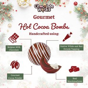 Hot Chocolate Bombs by Chocolate Works | Premium Hot Cocoa Bombs with Marshmallows | Made with Real Milk Chocolate, Dark Chocolate and White Chocolate | Pack of 3 Cocoa Bombs