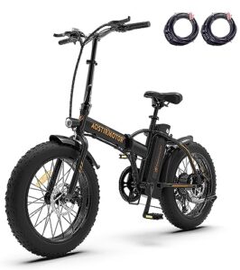 aostirmotor 500w folding electric bike for adults 20''×4''fat tire electric bike 36v 13ah removable lithium battery adult electric bicycles, 25mph e bike for adults, shimano 7 speed ebike (black)