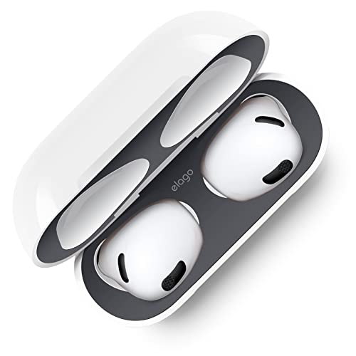 elago Dust Guard Compatible with AirPods 3 Case, Dust-Proof Sticker Compatible with AirPods 3rd Generation Case 2021, Protection from Iron & Metal Shavings, Clean Your AirPods (1 Set, Dark Grey)