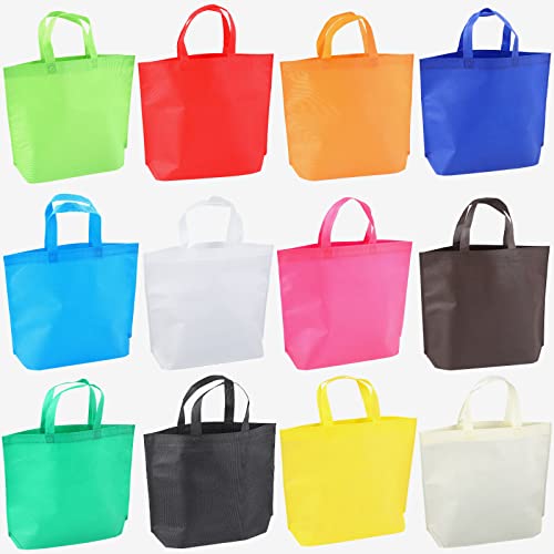 CUSKENA cuskena36 Pcs Reusable Large Tote Bags Bulk 12 Colors Party Gift Tote Bag