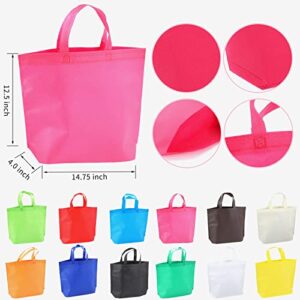 CUSKENA cuskena36 Pcs Reusable Large Tote Bags Bulk 12 Colors Party Gift Tote Bag