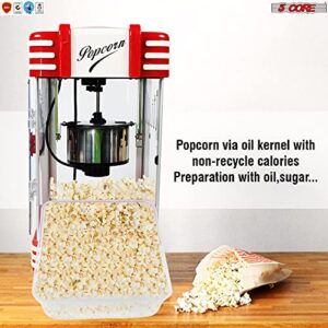 5 Core Popcorn Machine Popcorn Maker Machine used in Home Movie Theater Style Popcorn Popper 4 Oz Antique 300 Watts Big Grande Size POP 850