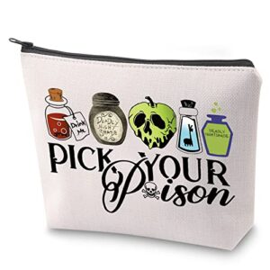 zjxhpo halloween evil queen gift villain lover gift villain poison makeup bag with zipper villain canvas cosmetic bag survival kit (poison)