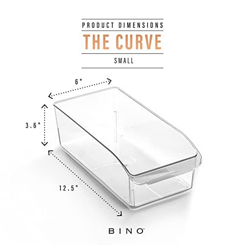 BINO | Plastic Storage Bins, Small | THE CURVE COLLECTION | Multi-Use Organizer Bins | Storage Containers Kitchen, Pantry and Home Organization | Fridge Organizers | Pantry Organization and Storage