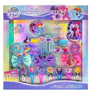 my little pony - townley girl hair accessories kit|gift set for kids girls|ages 3+ (22 pcs) including hair bow, coils, hair clips, hair pins and more, for parties, sleepovers & makeovers