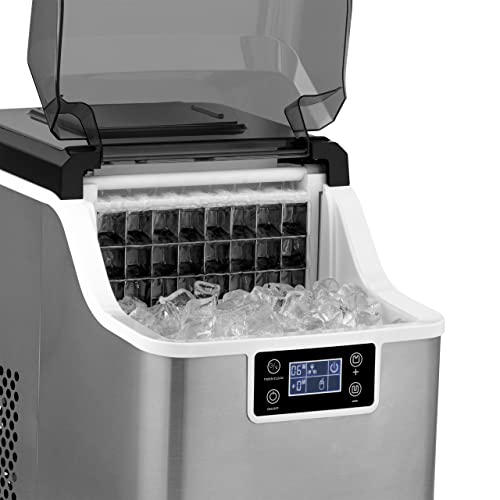 Newair NIM045SS00 45 lbs. Portable Countertop Clear Ice Maker with FrozenFall Technology, Custom Ice Thickness Controls, 24 Hour Timer, Large Viewing Ice Window, Perfect for Cocktails, Scotch, Soda