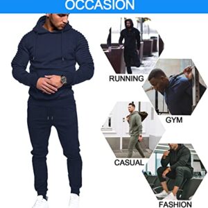 COOFANDY Men's 2 Piece Outfits Sweatsuit Slim Fit Hoodie Tracksuit Sets Fashion Jogging Athletic Suits