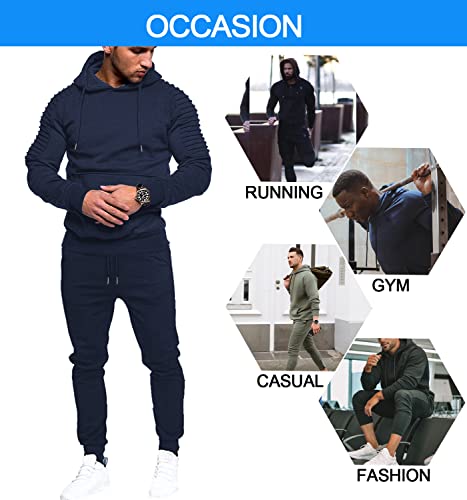 COOFANDY Men's 2 Piece Outfits Sweatsuit Slim Fit Hoodie Tracksuit Sets Fashion Jogging Athletic Suits