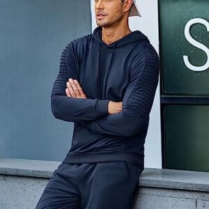 COOFANDY Men's 2 Piece Outfits Sweatsuit Slim Fit Hoodie Tracksuit Sets Fashion Jogging Athletic Suits