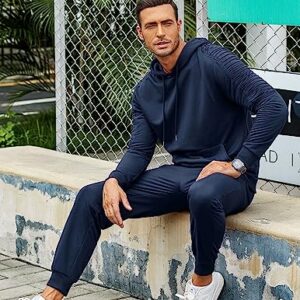 COOFANDY Men's 2 Piece Outfits Sweatsuit Slim Fit Hoodie Tracksuit Sets Fashion Jogging Athletic Suits