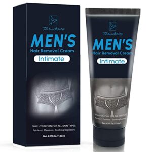 intimate/private hair removal cream for men, for unwanted male hair in private area, effective & painless depilatory cream, suitable for all skin types