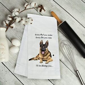 German Shepherd Kitchen Towel - Soft Highly Absorbent - German Shepherd Gifts - Dish Towels for Washing Dishes - Tea Towels - Reusable - Quick Drying - 100% Natural Cotton - Towels For Pet Lovers