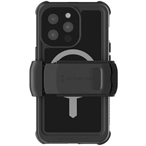 ghostek nautical iphone 13 mini case waterproof with screen protector, belt clip holster, and magsafe magnet built-in protective full body cover designed for 2021 apple iphone13mini (5.4 inch) (black)