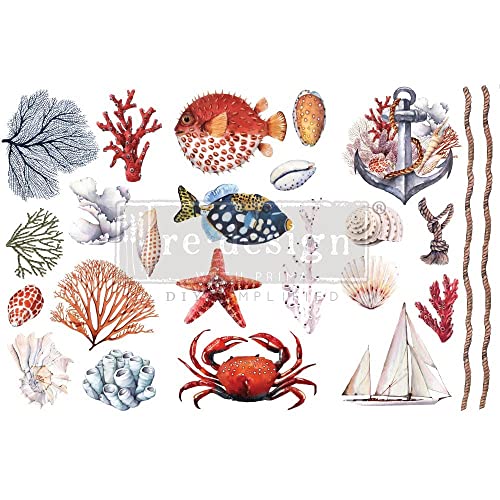 Redesign With Prima TRANSFERS 6X12 3/PKG, Amazing Sea Life