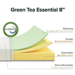 Zinus 8 Inch Green Tea Essential Memory FoamMattress/Bed-in-a-Box/AffordableMattress/CertiPUR-US Certified, Full