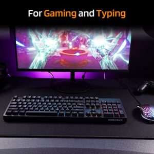 LTC NB1041 Nimbleback Wired Mechanical Keyboard, Hot-Swappable 104Keys RGB Backlit Gaming Keyboard, Red Switch/Black