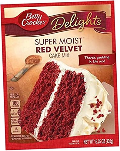 THREE (3) Cake Bundle Super Moist French Vanilla Cake, Super Moist Red Velvet Cake, Super Moist Strawberry Cake, Lot Set of 3 Items "There's Pudding in the mix!" Cake Mix .2 pack