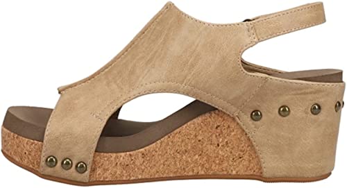 Corkys Footwear Women's Carley Taupe Wedge Taupe 9 M