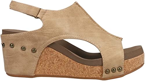 Corkys Footwear Women's Carley Taupe Wedge Taupe 9 M