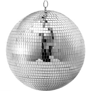 suwimut 12 inch mirror disco ball hanging disco lighting ball with hanging ring for party or dj club stage, bar, wedding, holiday decoration (silver)