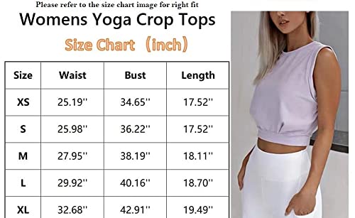 ARRIVE GUIDE Crop Top Athletic Shirts for Women Cute Sleeveless Yoga Tops Running Gym Workout Shirts Apricot S